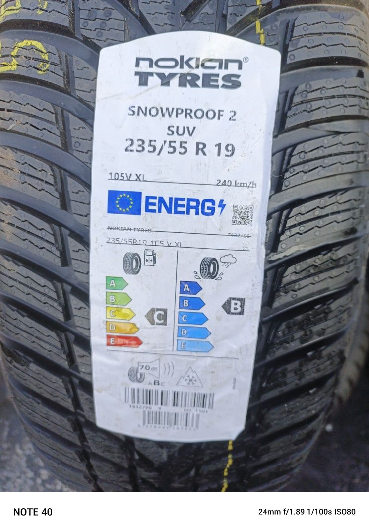 (B) Nowe opony zimowe 235/55/19 Nokian 2 sztuki 2024r