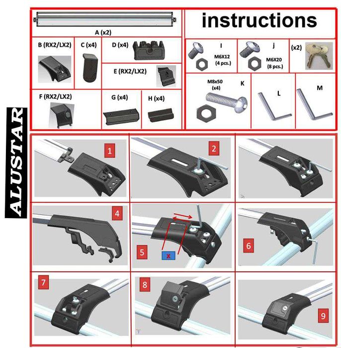 Bagażnik Belki Poprzeczki Niskie peugeot partner