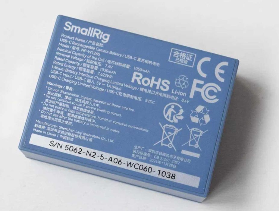 SMALLRIG Akumulator NP-W126S USB-C do Fujifilm jak NOWY