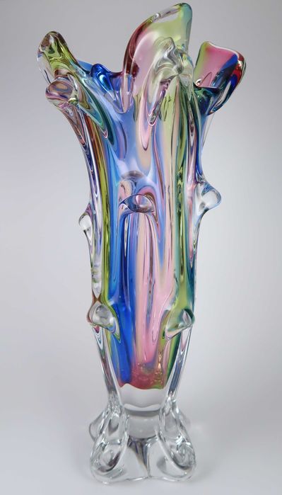 Grande Jarra Modernista Vidro Multicolor - 40 cm