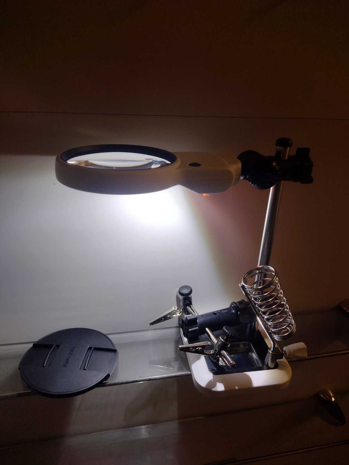 Комфортная лупа-лампа с подсветкой, третья рука для пайки и склеивания