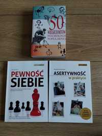 Zestaw książek psychologicznych - pewność siebie, asertywność, 50 mit