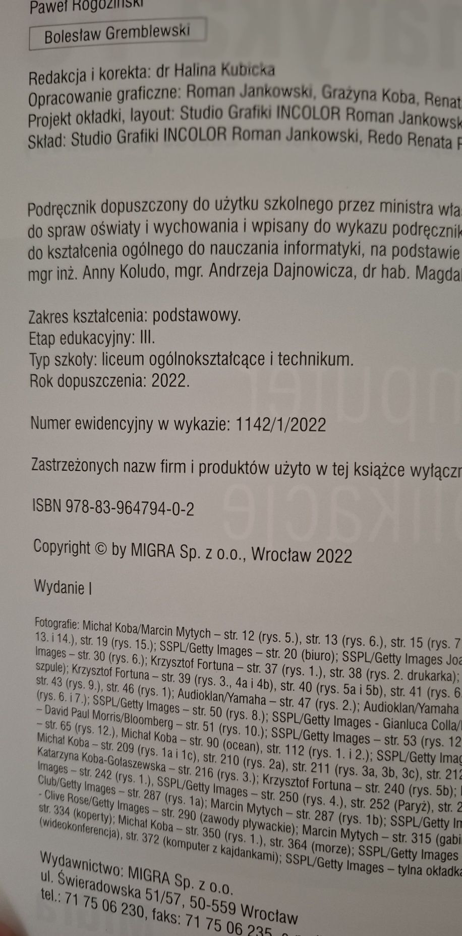 INFORMATYKA LO 1-3 podręcznik zakres podstawowy
