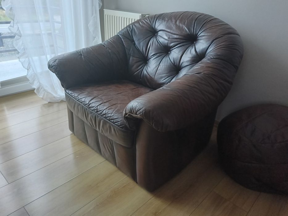 Fotel skórzany 3 sztuki