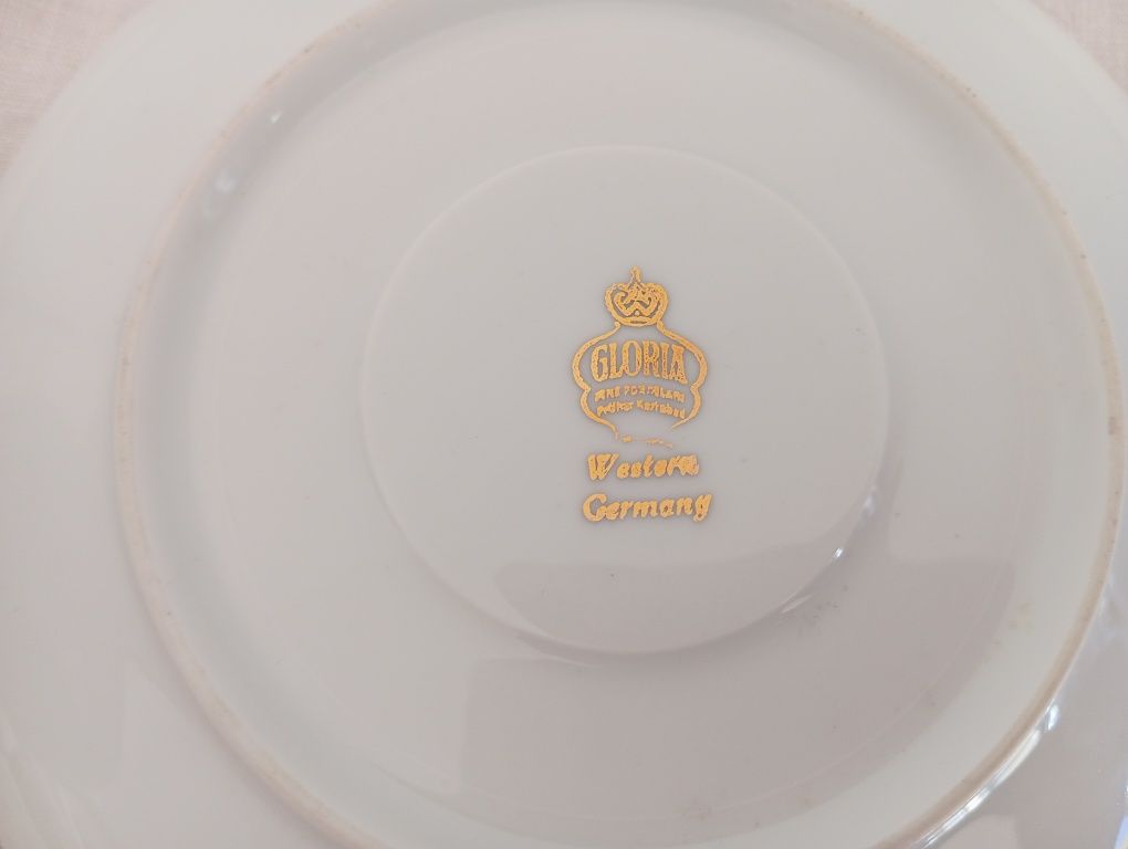 Trio de Chá porcelana antiga Alemanha Ocidental