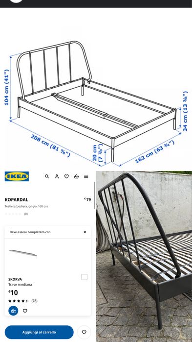 Estrutura de cama metal com estrado IKEA