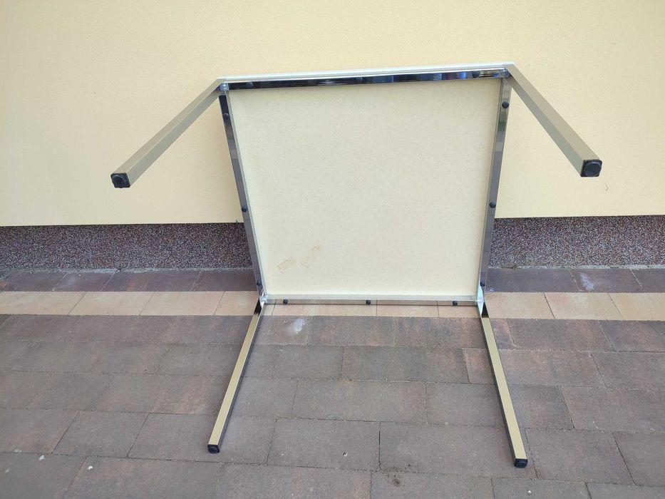 Stół 90x90 chromowane nogi masywny biuro kantyna jadalnia biurko 23kg