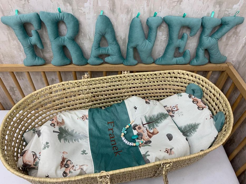 Franek zawieszka do smoczka kolderka literki