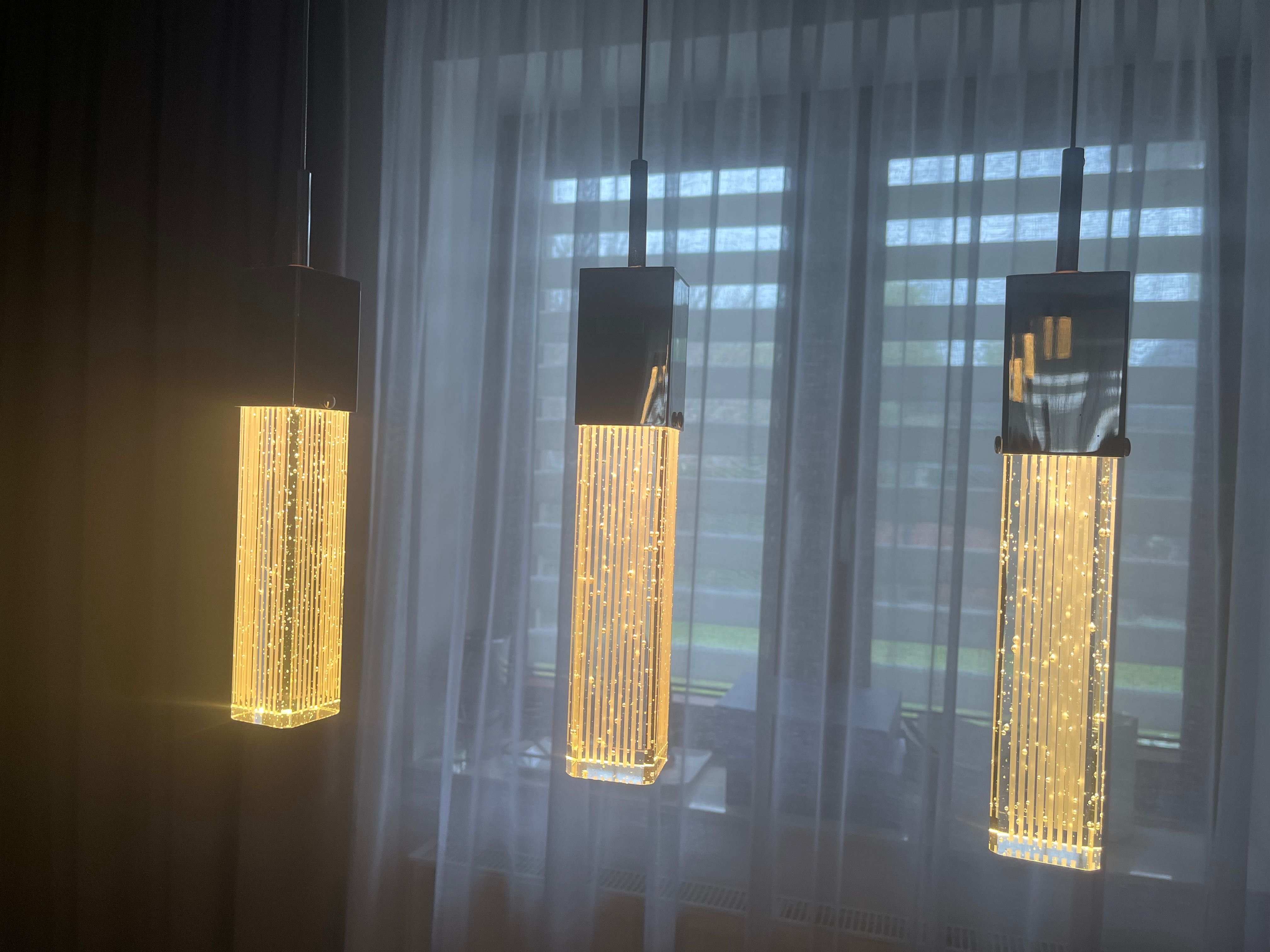 Lampy sufitowe sople salon jadalnia komplet