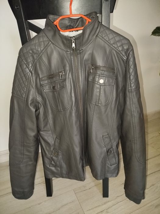 Kurtka skórzana ocieplana męska