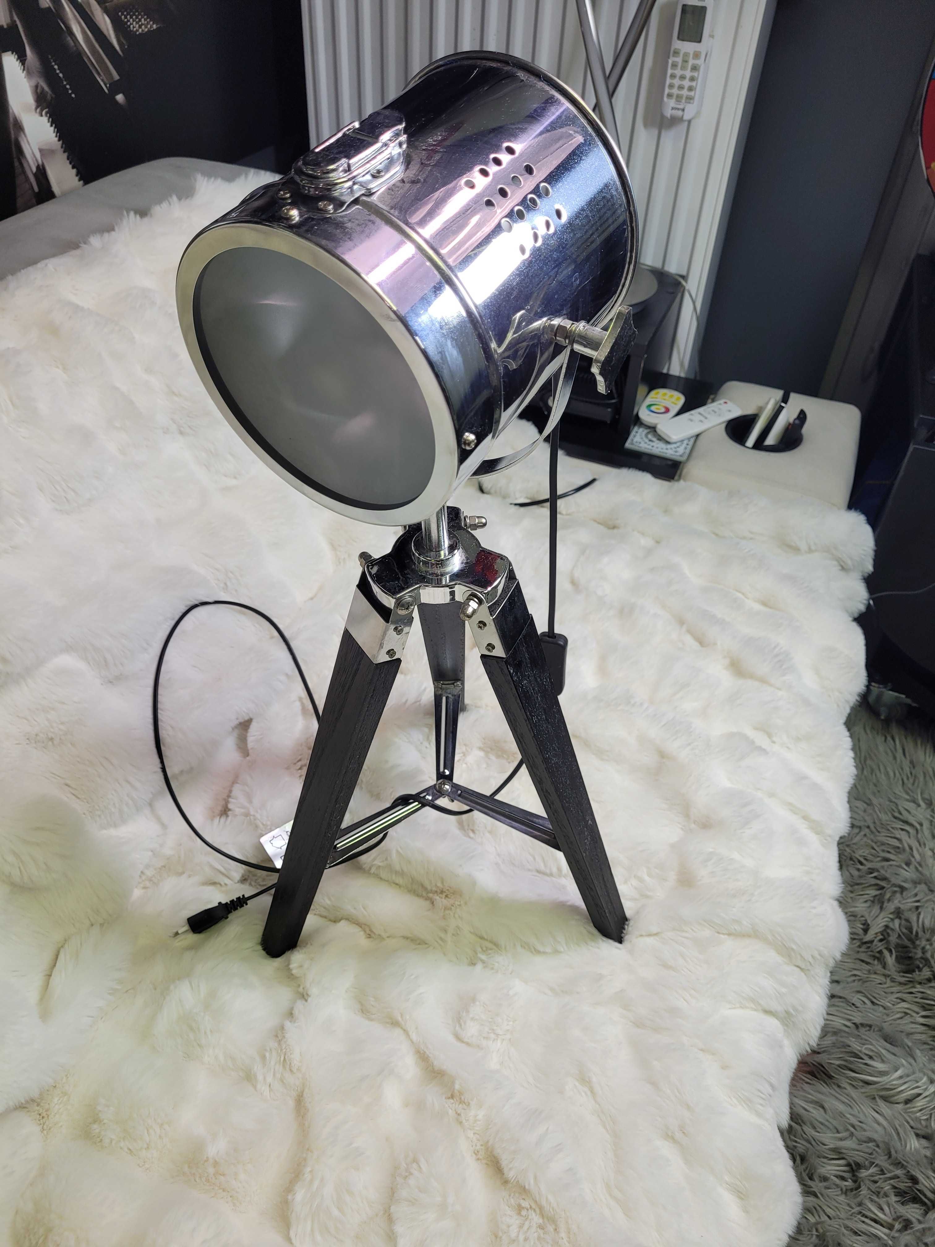 Lampa podłogowa stojąca trójnóg tripod czarna 67cm