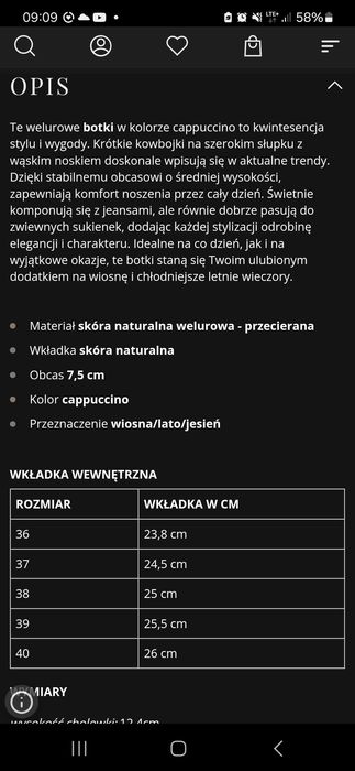 Nowe botki damskie,skora naturalna welurowa-przecierana