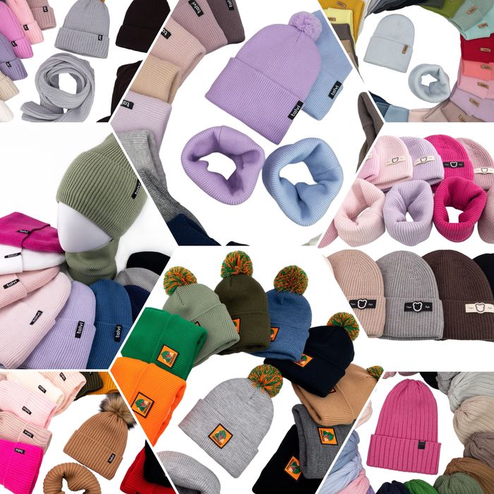 Зимові, осінні набори шапка і хомут/шарф для дітей/шапка осіння/зимова