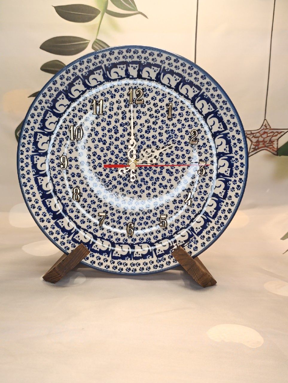 *Zegar wiszący ceramiczny ścienny 25 cm cichy ceramika Bolesławiec