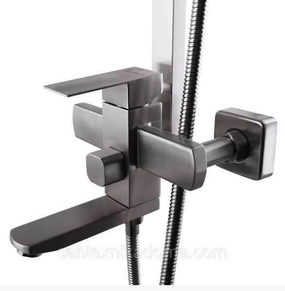 Душевая система Globus Lux Kubus с тропическим душем нержавеющей стали