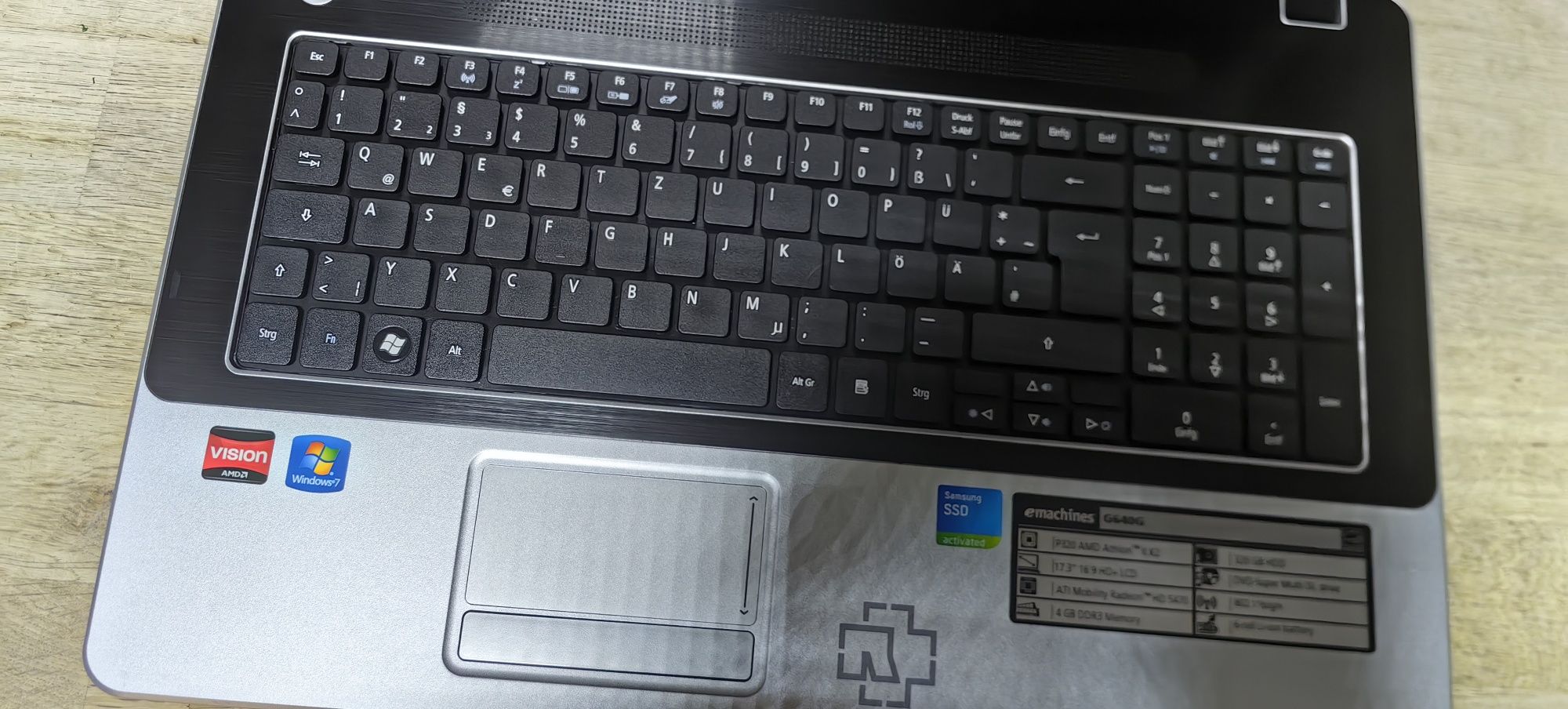 Ноутбук Emachines G640G/Athlon II P320/Ram 4Gb /HDD No /Video 512mb HD