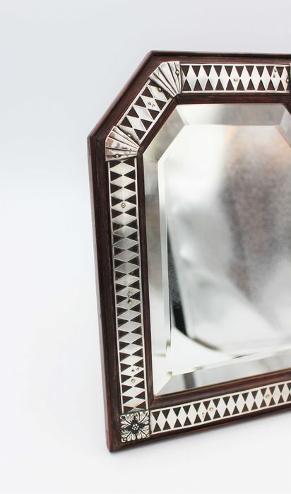 Espelho de Mesa em Pau-Santo e Prata Portuguesa