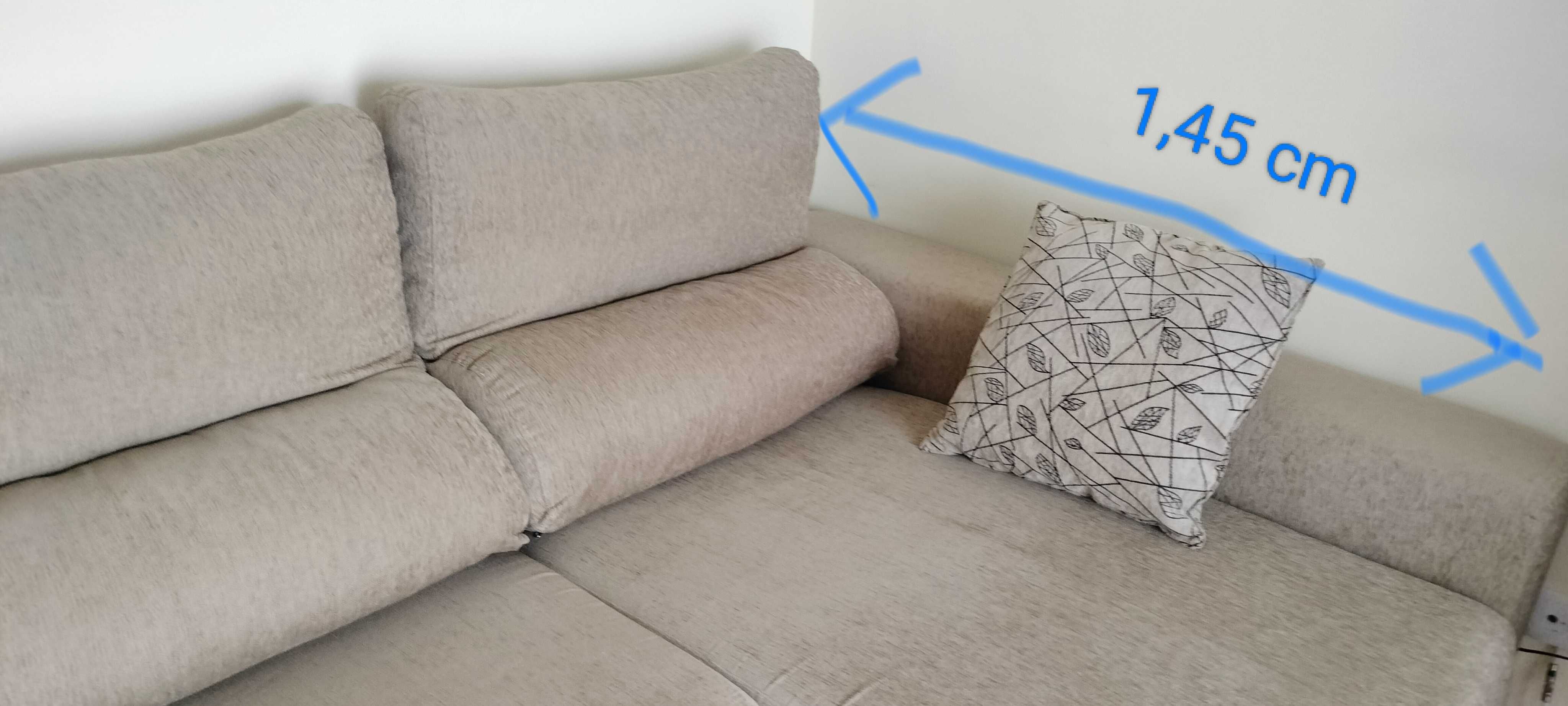 Sofá chaise longue beje