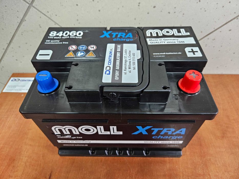 Akumulator Moll XTRA 12V 60Ah 64Ah 62Ah 600A Klasa Premium Oryginał