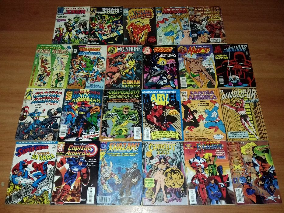 Banda Desenhada de Homem-Aranha, Super-Homem, Batman e outros.