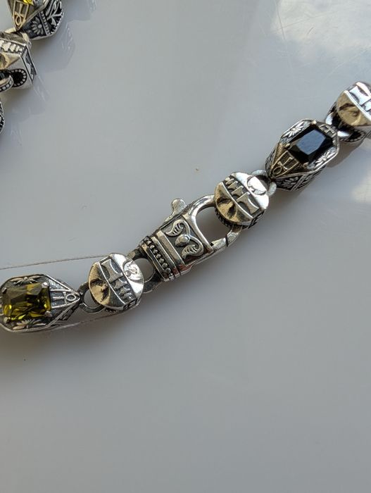 Срібний чоловічий 170г ланцюжок мужская серебряная цепочка 925 камнями