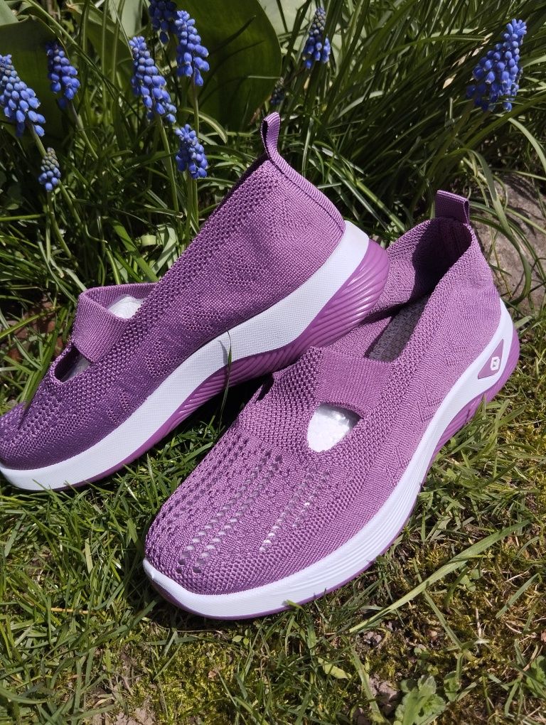 Nowe siatkowe buty damskie w kolorze wrzosowym, rozm 39
Siatkowa