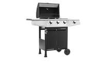 Grill gazowy ogrodowy żeliwny Lehmann Texas ruszt 3+1 czarny, srebrny