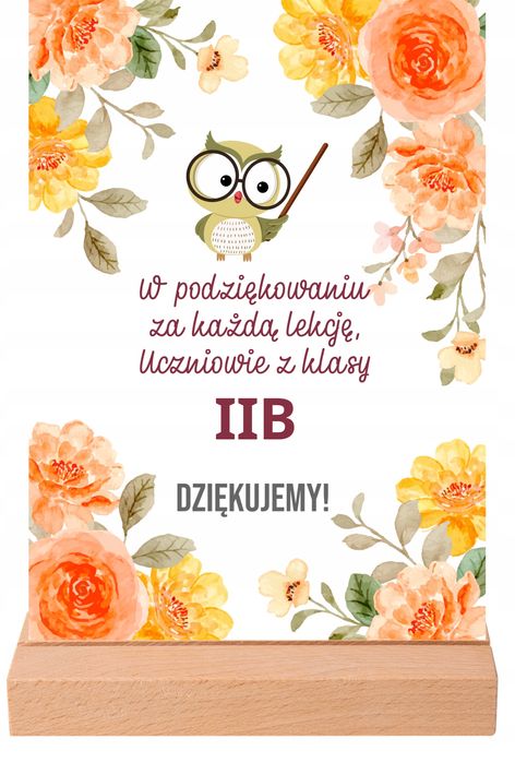 Tabliczka Statuetka Podziękowania dla Nauczyciela Wychowawcy