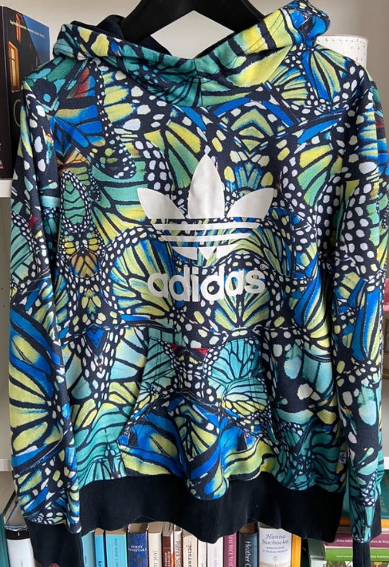 Adidas damska z kapturem M30437, 40 42 kalejdoskop motyle