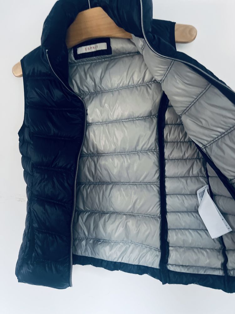 Kamizelka puchowa granatowa S 36 damska Esprit puch naturalny 99