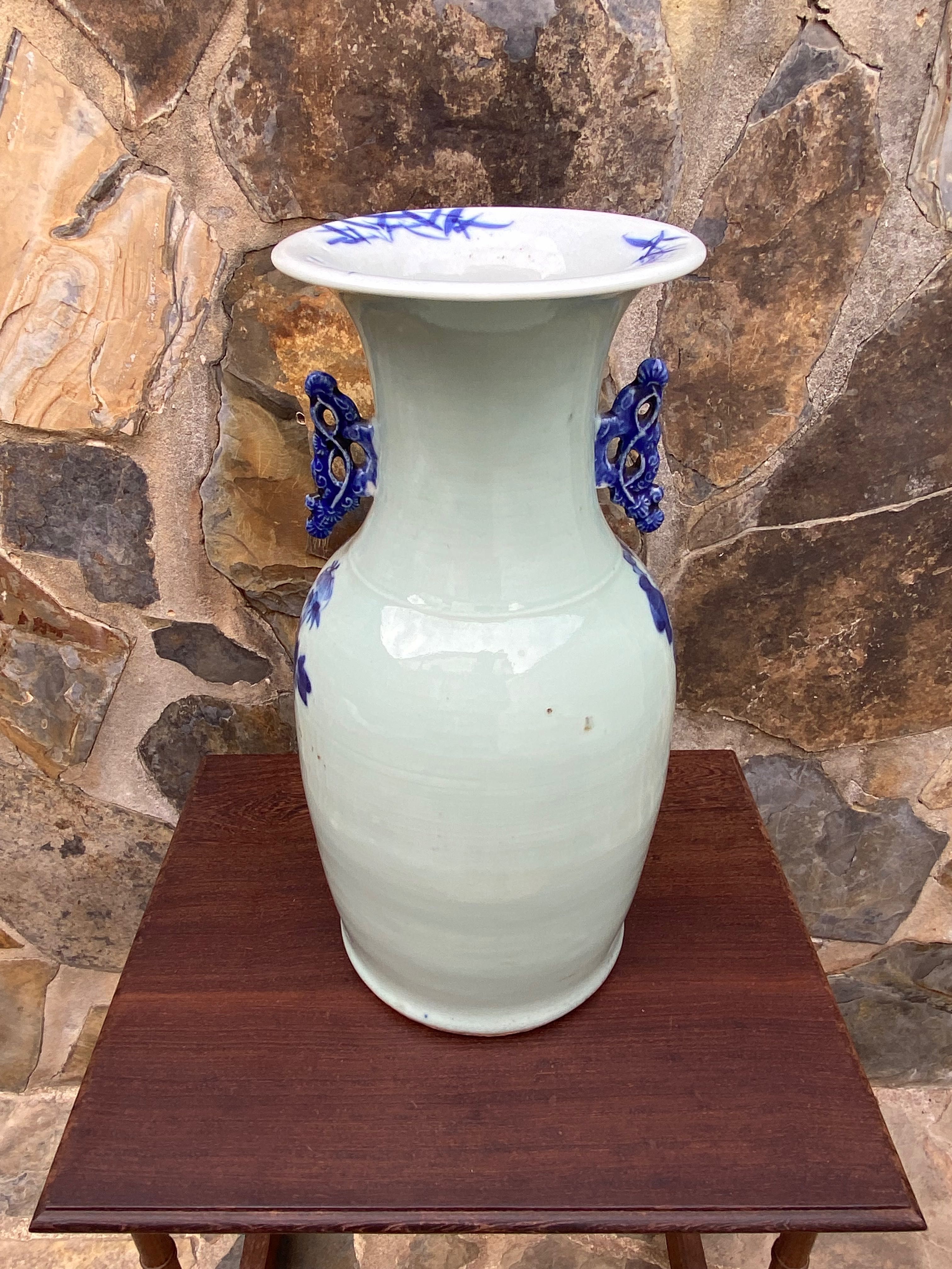 Jarrão Pote Porcelana Chinesa Celadon Séc XVIII 42,5 cm