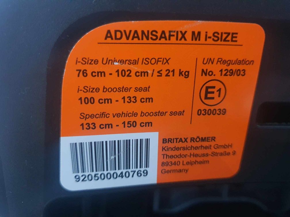 Fotelik Samochodowy BRITAX ROMER ADVANSAFIX 9-36 kg
Britax Romer Adv