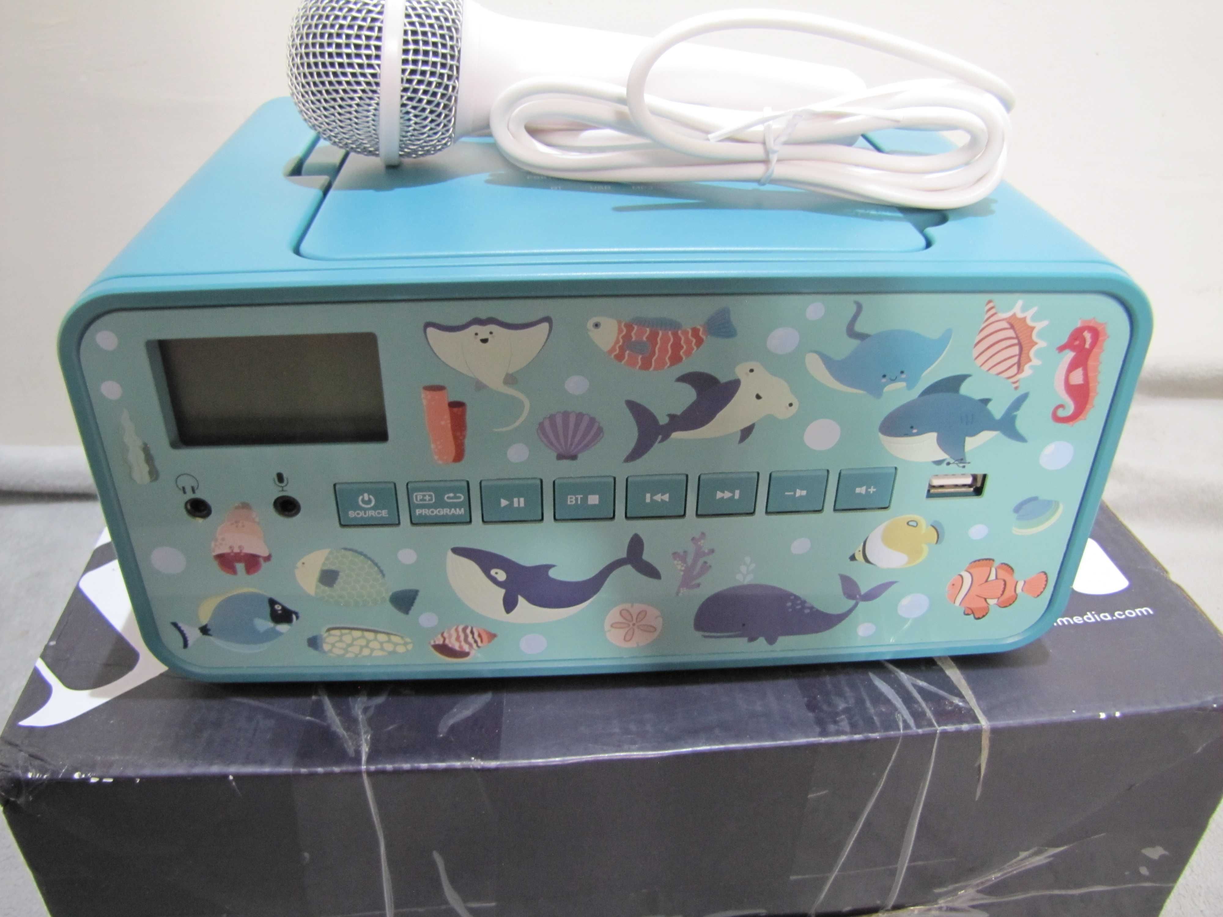 Boombox dla dzieci CD BT USB / karaoke z mikrofonem LED Auna Kidsbox