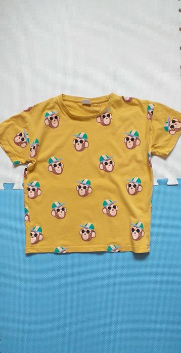 T-shirt koszulka na krótki rękaw w małpy małpki Lindex 122-128