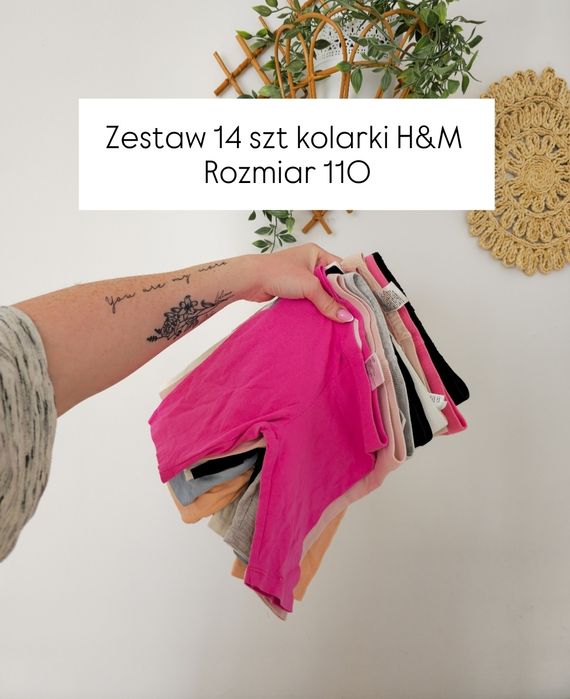 Paczka 14 szt krótkie spodenki szorty kolarki basic H&M 110 kolorowe