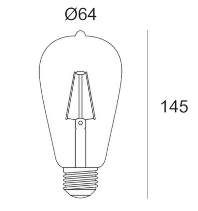 Żarówka LED E27 ST64 10W=90W 980lm 3000K Biała Ciepła 360° Filament