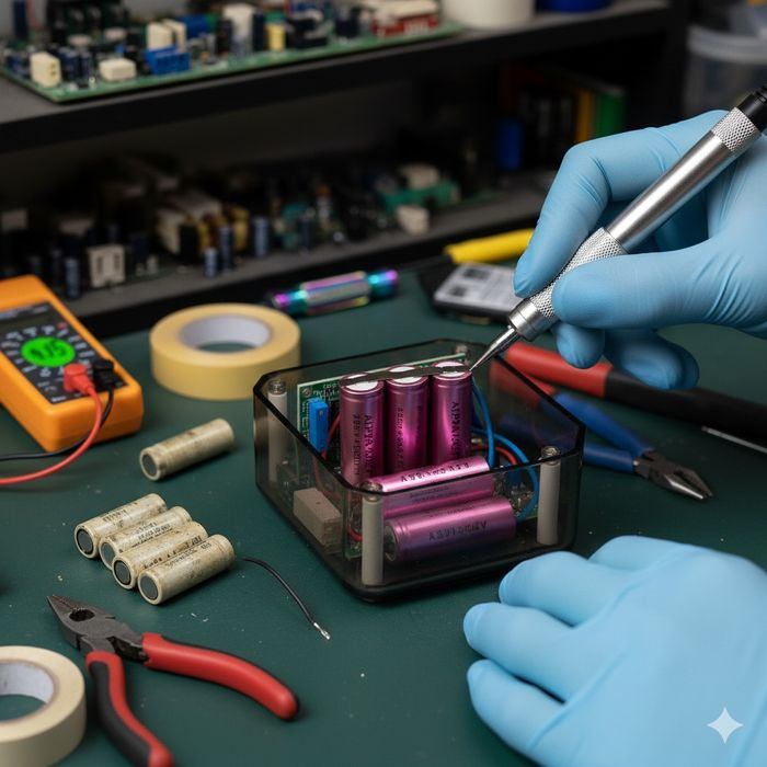 Перепаковка акумуляторів 18560 в мініUPS