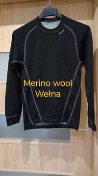 Śliczna bluzka koszulka wełniana, Merino wool wełna, Devold 152