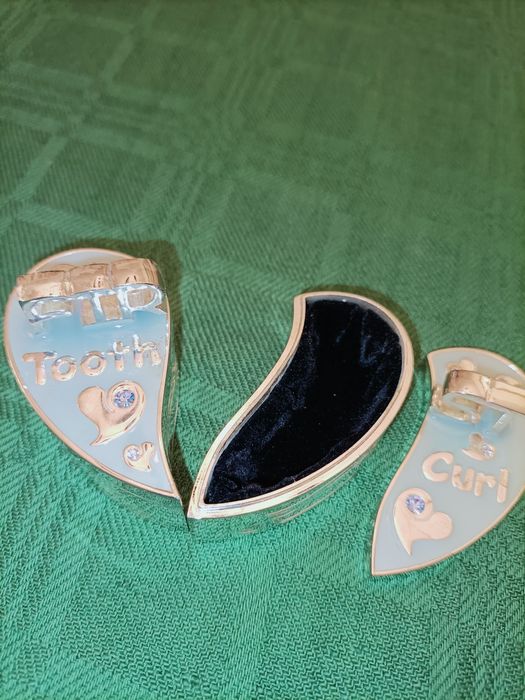 Prezent chrzest roczek Szkatułka pierwszy ząbek Silverplated