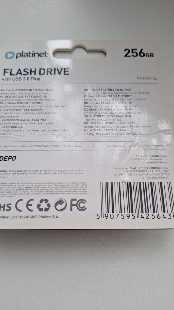 Pamięć pendrive usb flash Platinet 256GB USB 3.0