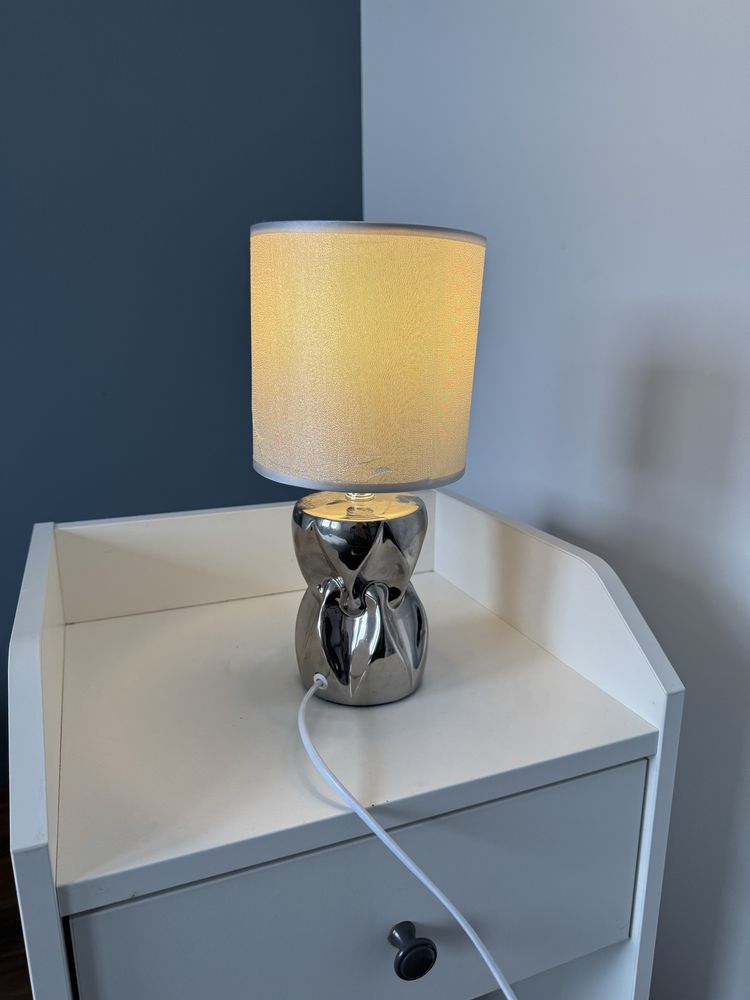 Lampki nocne 2 szt, srebrne z kloszem