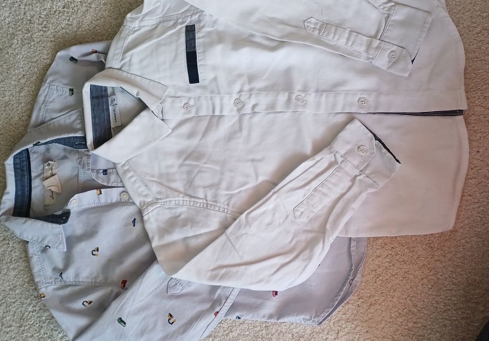 Koszule 110/116 biała name it, błękitna h&m