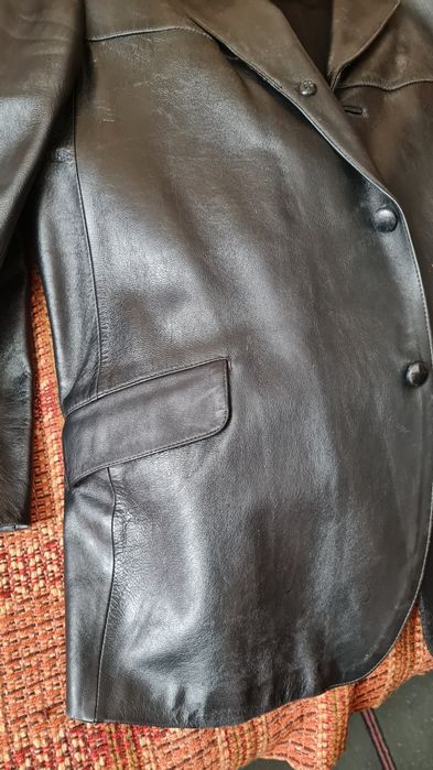 Marynarka skórzana męska czarna