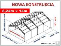 KONSTRUKCJA WIATA OCYNKOWANA 8x14 Garaż Magazyn Hala Rolna Blaszak