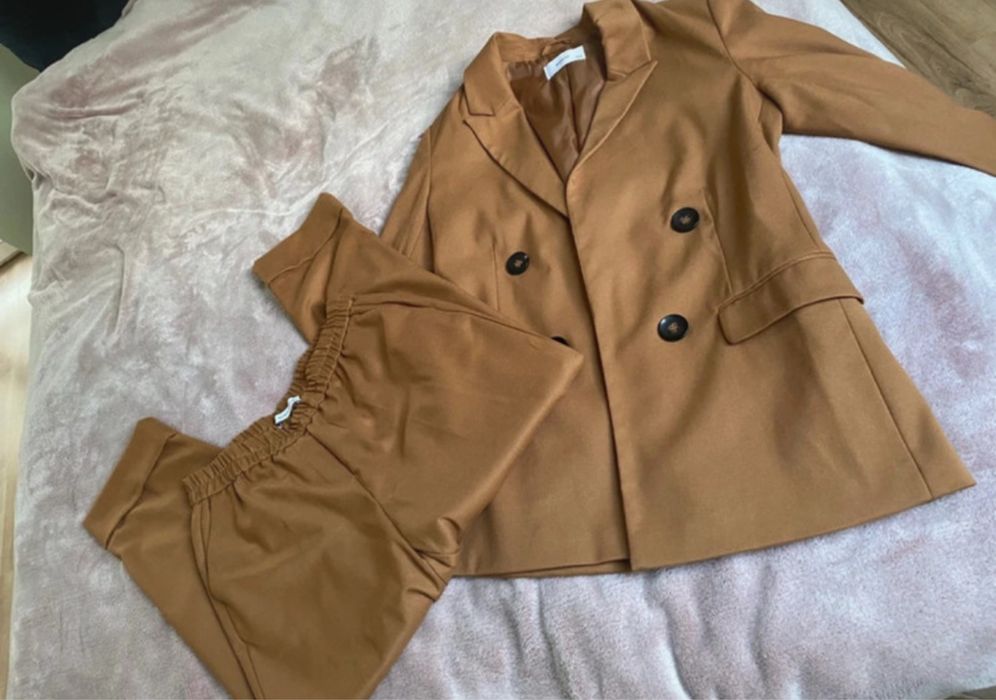 zestaw komplet marynarka spodnie reserved elegancki S