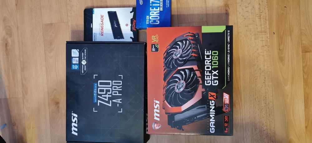 Zestaw i7 10700k, z490, 2x 16gb, gtx 1060 6 GB, zasilacz