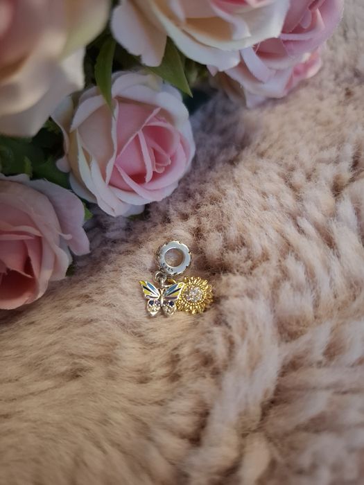 Charms ze srebra motyl i słońce NOWY