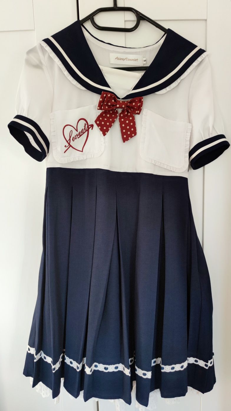 Sukienka OP S Lolita Fashion Harajuku Mundurek Sailor