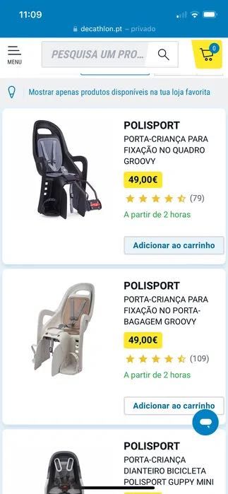 Cadeira / assento de bicicleta para criança