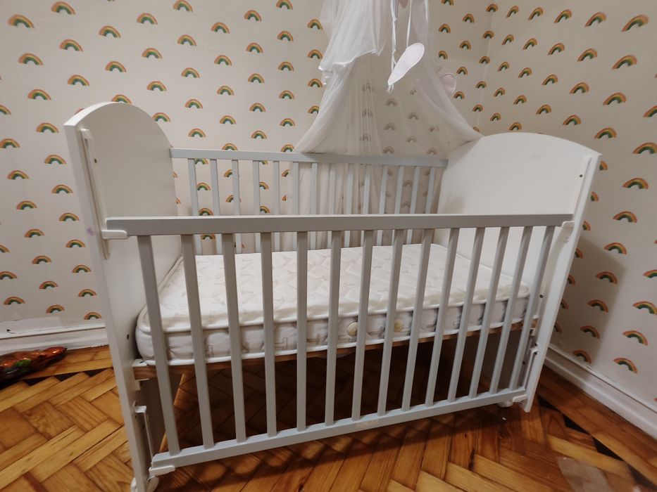 Berço Trama + colchão + trocador ikea + dossel + Marsupio